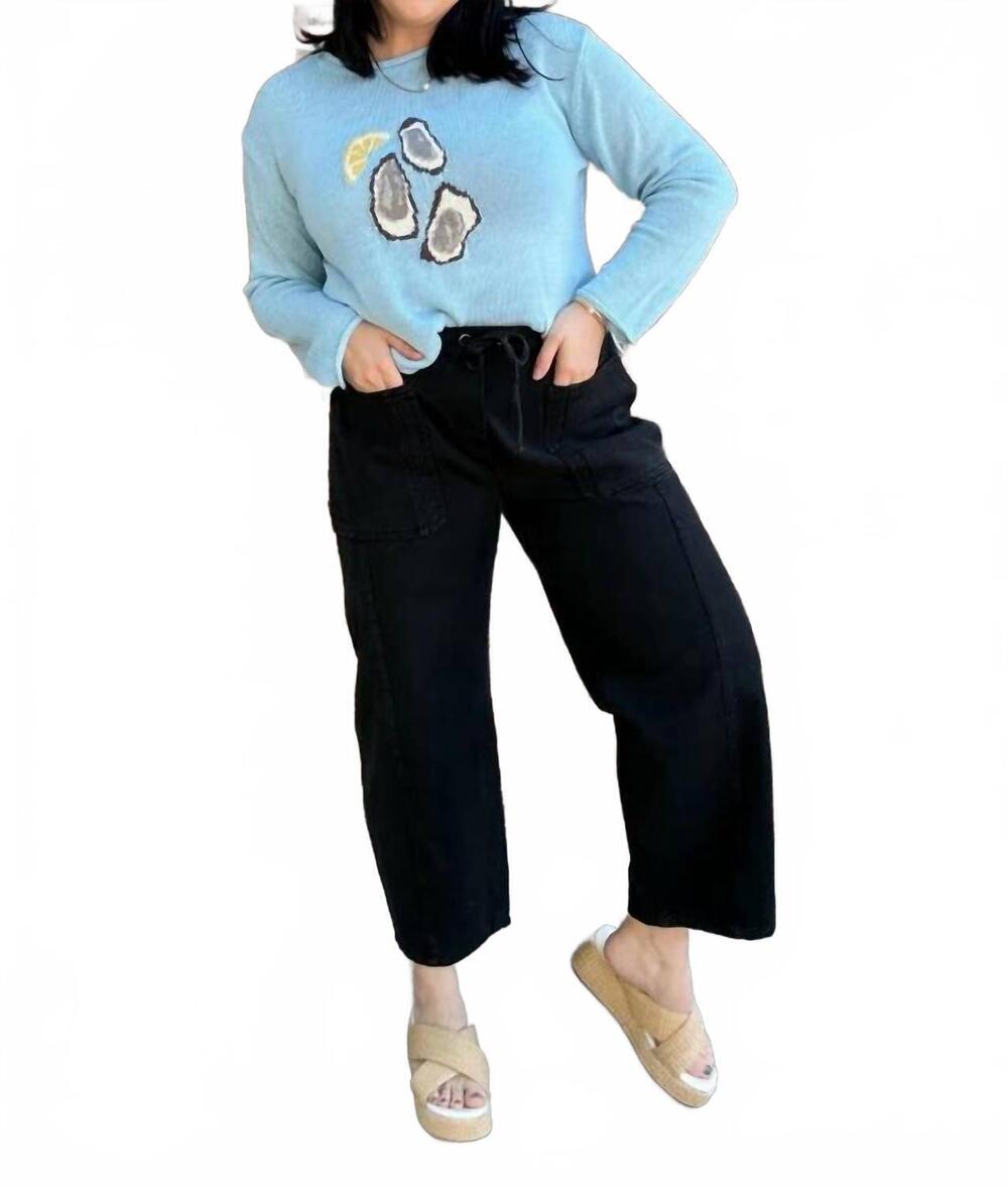 NEW LOVLOV vintage washed pants in black